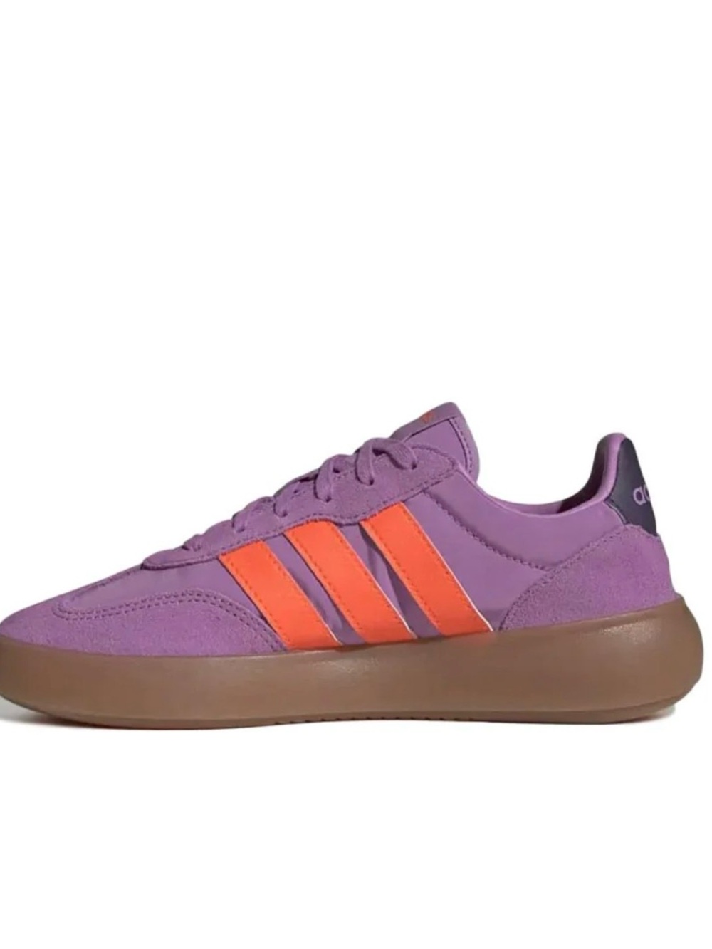 adidas Barreda Women's Sneaker in Purple with Orange Stripes 985999 - Picture 3 of 8